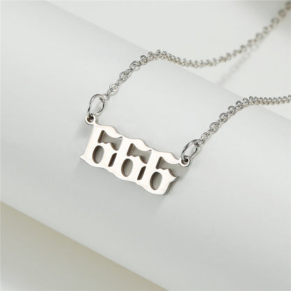 Simple Fashion Angel 000-999 Stainless Steel Number Necklace Wholesale Gooddiy