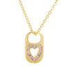 Retro Hollow Lock Heart Micro-inlaid Zircon Copper Necklace Wholesale Gooddiy