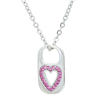 Retro Hollow Lock Heart Micro-inlaid Zircon Copper Necklace Wholesale Gooddiy