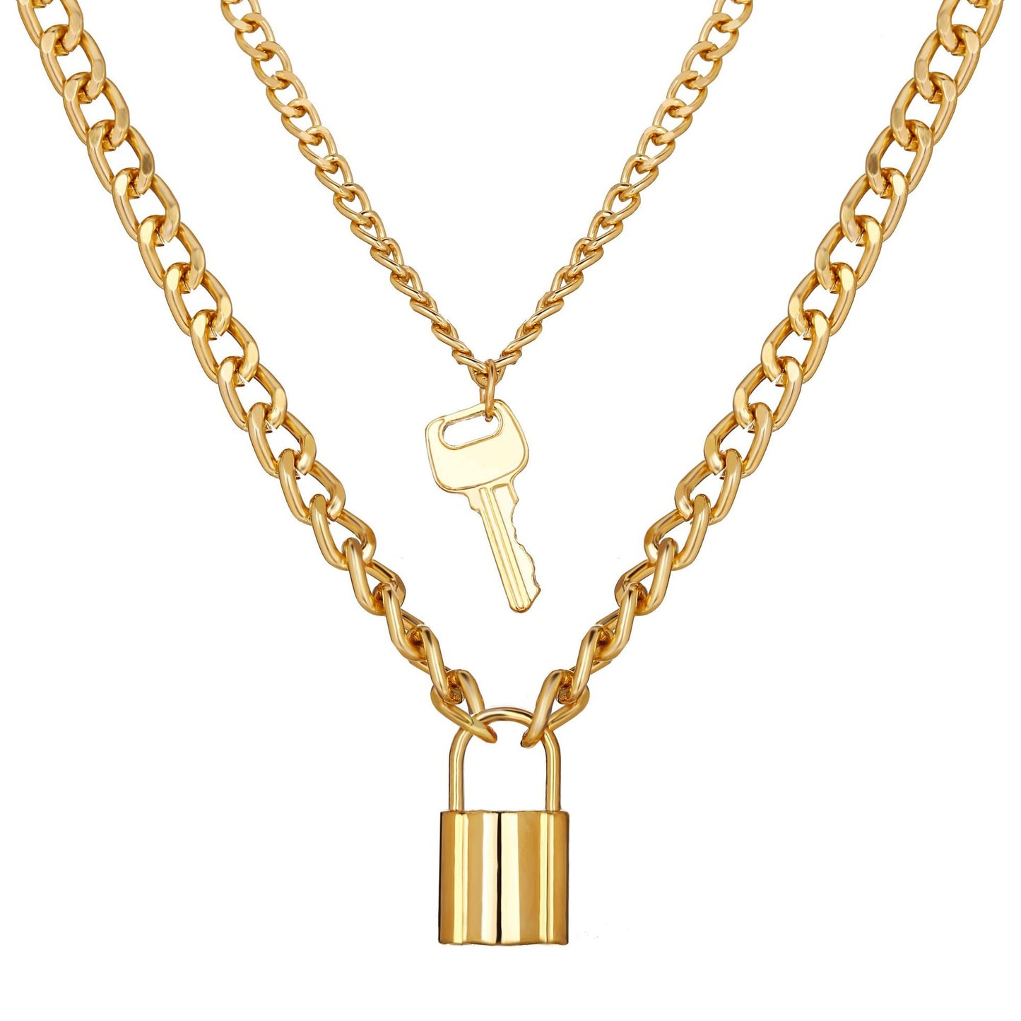 New Fashion Style Creative Key Lock Pendant Four-layer Necklace