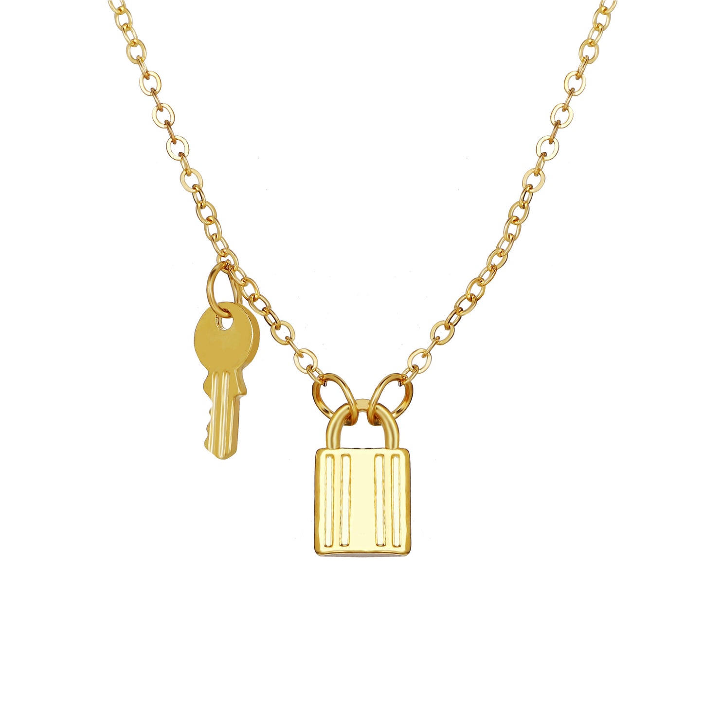 New Fashion Style Creative Key Lock Pendant Four-layer Necklace