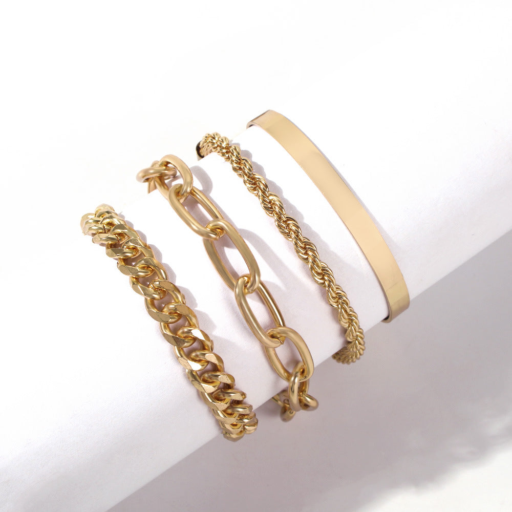 Fashion New Women's Bracelet Alloy Thick Bracelet Fashion Gold Bracelet Gooddiy