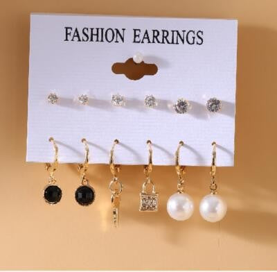 1 Set Fashion Geometric Alloy Plating Inlay Zircon Women's Earrings