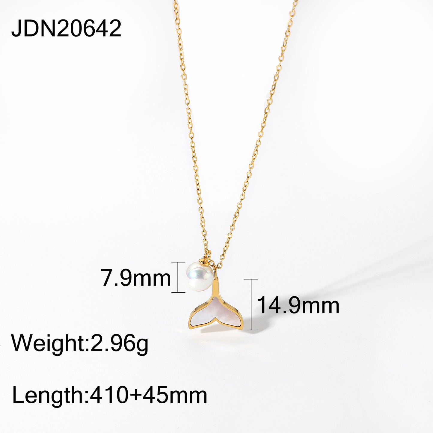 Simple Stainless Steel Shell Mermaid Pearl Pendant Necklace Wholesale Gooddiy