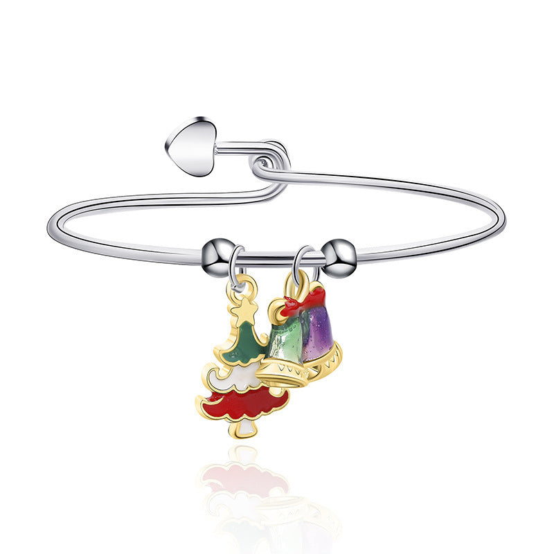 European And American New Christmas Reindeer Santa Claus Christmas Tree Candy Pendant Bracelet Women's Christmas Series Bracelet