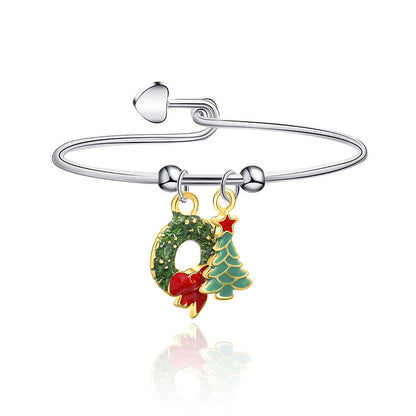 European And American New Christmas Reindeer Santa Claus Christmas Tree Candy Pendant Bracelet Women's Christmas Series Bracelet