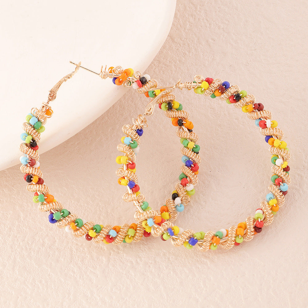 Fashion Beads Round Bohemian Big Earrings Wholesale Gooddiy