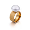 New Fashion Simple 10mm Matte Pearl Stainless Steel Ring Wholesale Gooddiy