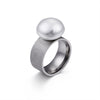 New Fashion Simple 10mm Matte Pearl Stainless Steel Ring Wholesale Gooddiy