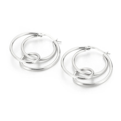 Fashion Stainless Steel Geometric Circle Knotted Earrings Wholesale Gooddiy