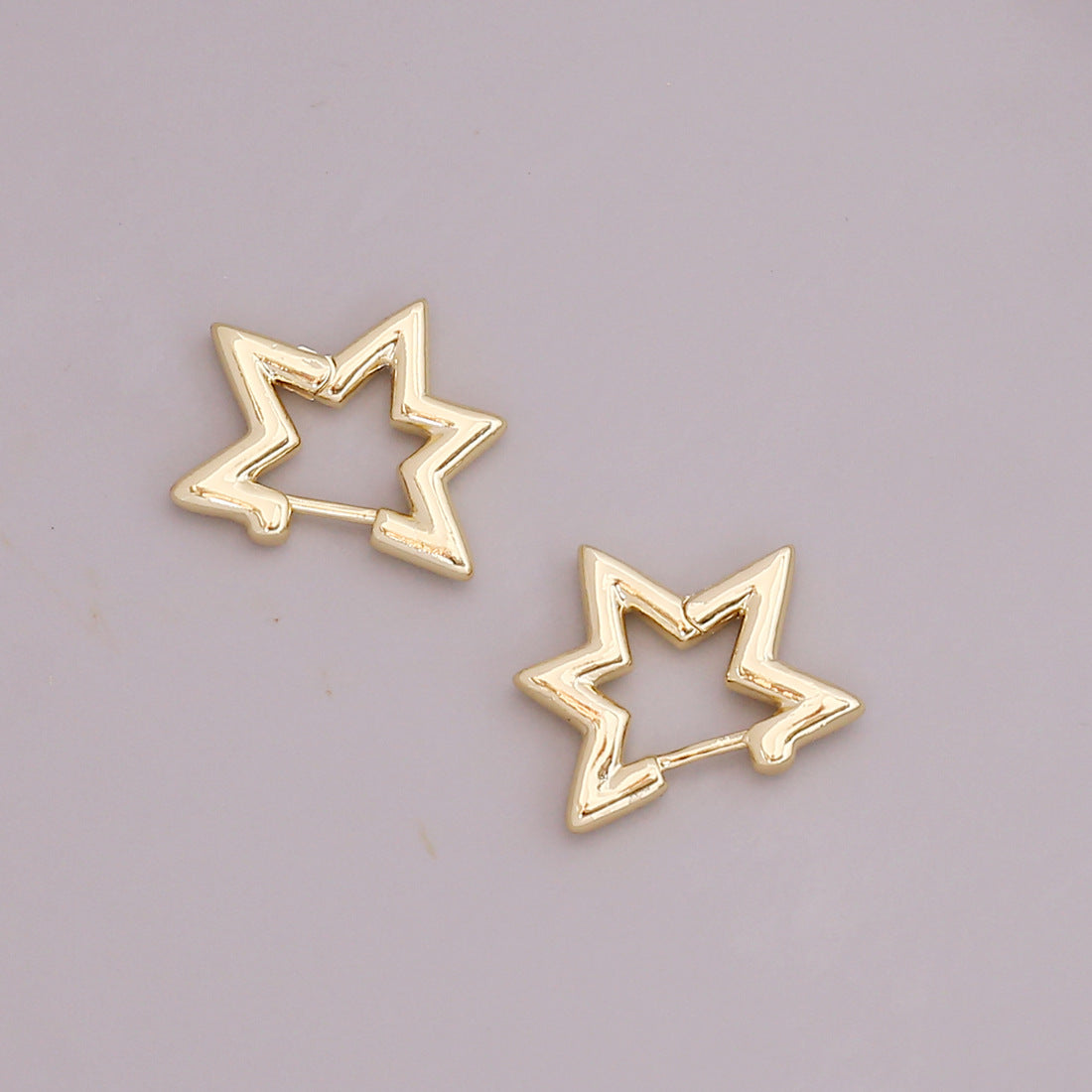 Europe And America Cross Border New Geometric Metal 18k Gold Earrings Simple Personality Gothic Stud Earrings Nightclub Earrings E360