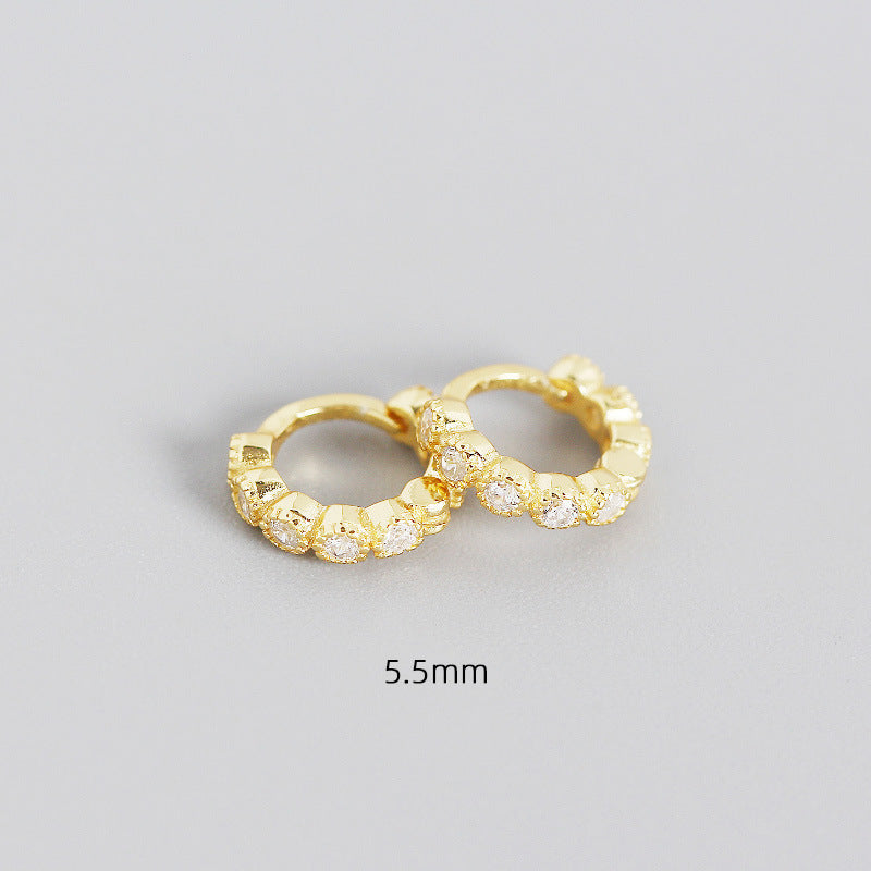 S925 Sterling Silver Geometric Diamond Ear Clip Wholesale Hello Jewelry