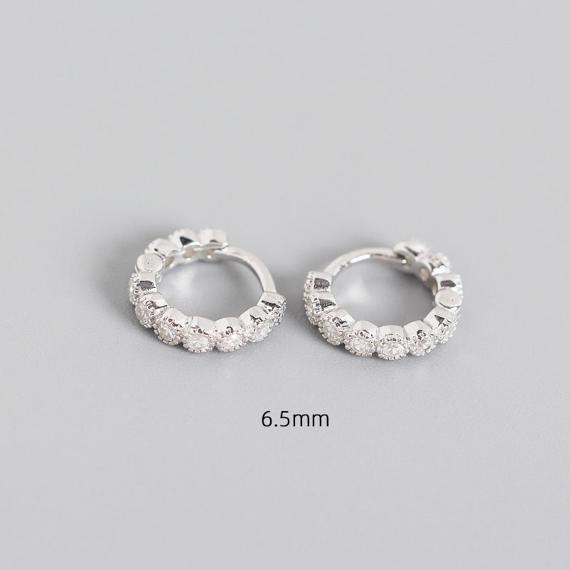 S925 Sterling Silver Geometric Diamond Ear Clip Wholesale Hello Jewelry