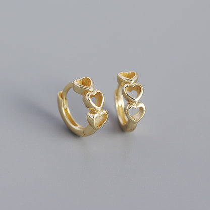 S925 Silver Hollow Heart-shaped Ear Clip Wholesale Hello Jewelry