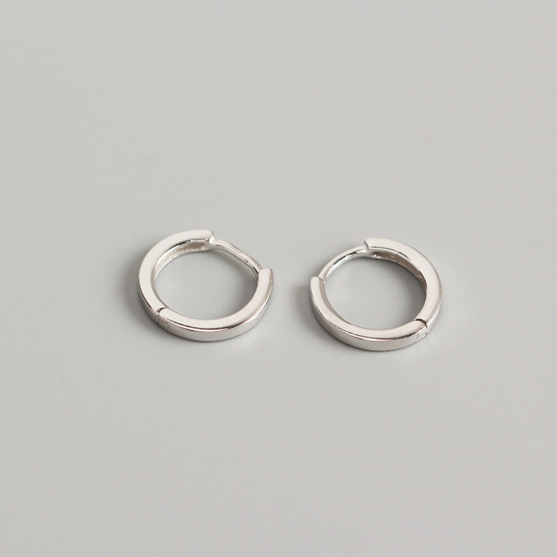 1 Pair Simple Style Geometric Circle Plating Sterling Silver Earrings