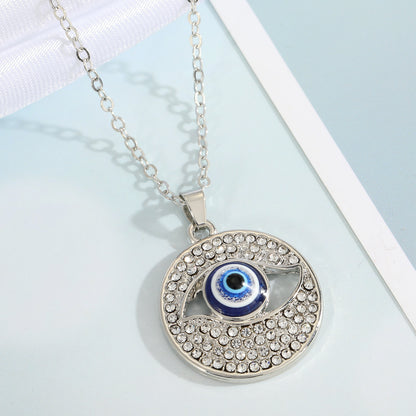 Turkey Blue Eye Pendant Alloy Diamond Necklace Wholesale Gooddiy