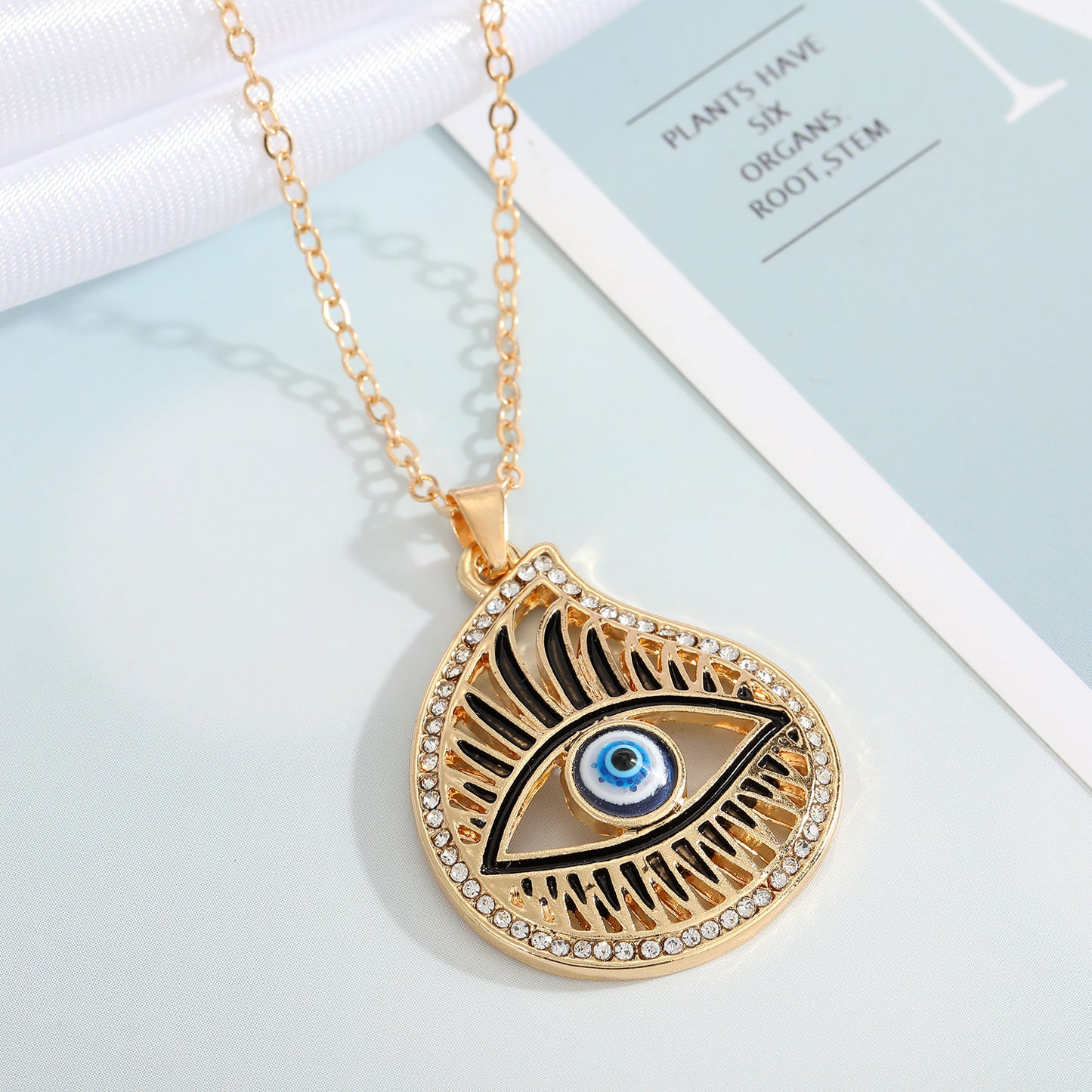 Turkey Blue Eye Pendant Alloy Diamond Necklace Wholesale Gooddiy