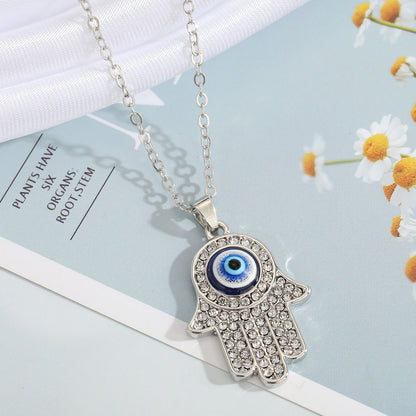 Turkey Blue Eye Pendant Alloy Diamond Necklace Wholesale Gooddiy