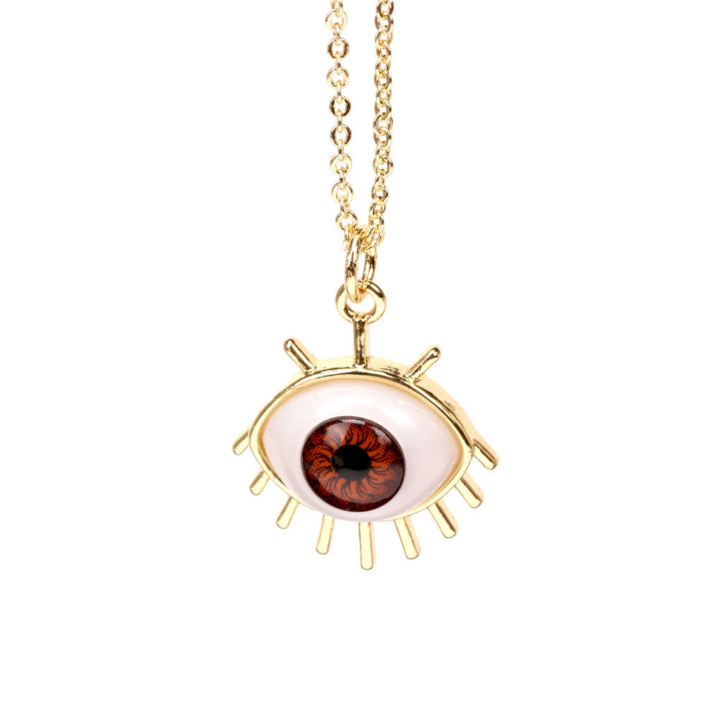 Devil's Eye Plastic Resin Pendant Copper Necklace Wholesale Gooddiy