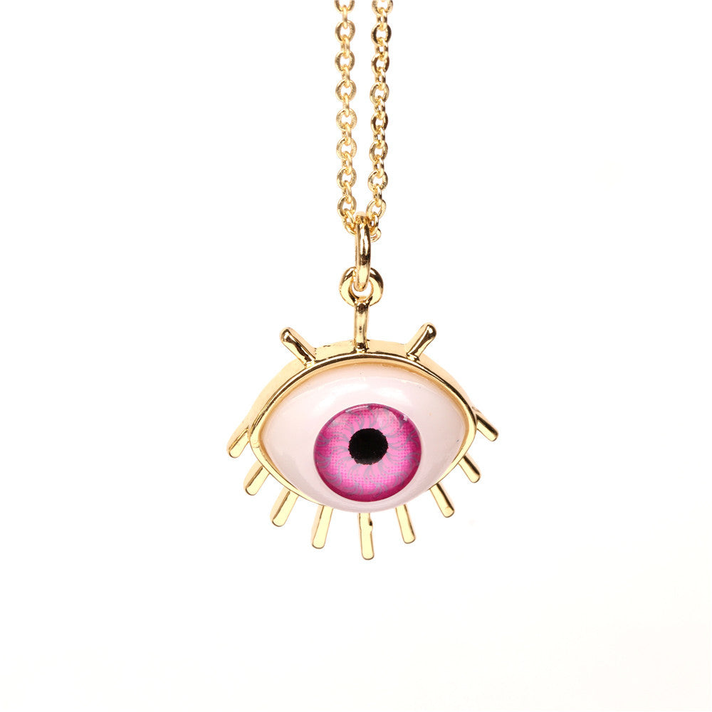 Devil's Eye Plastic Resin Pendant Copper Necklace Wholesale Gooddiy