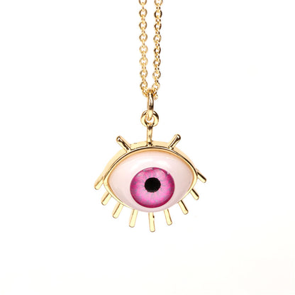Devil's Eye Plastic Resin Pendant Copper Necklace Wholesale Gooddiy