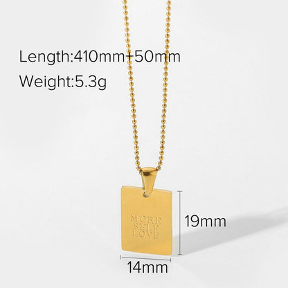 European And American Ins Internet Celebrity Necklace 18k Gold Stainless Steel Text Necklace For Women Fashion Trendy Style Necklace Jewelry