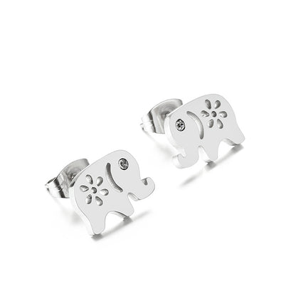 Fashion Stainless Steel Elephant Stud Earrings Wholesale Gooddiy