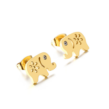 Fashion Stainless Steel Elephant Stud Earrings Wholesale Gooddiy