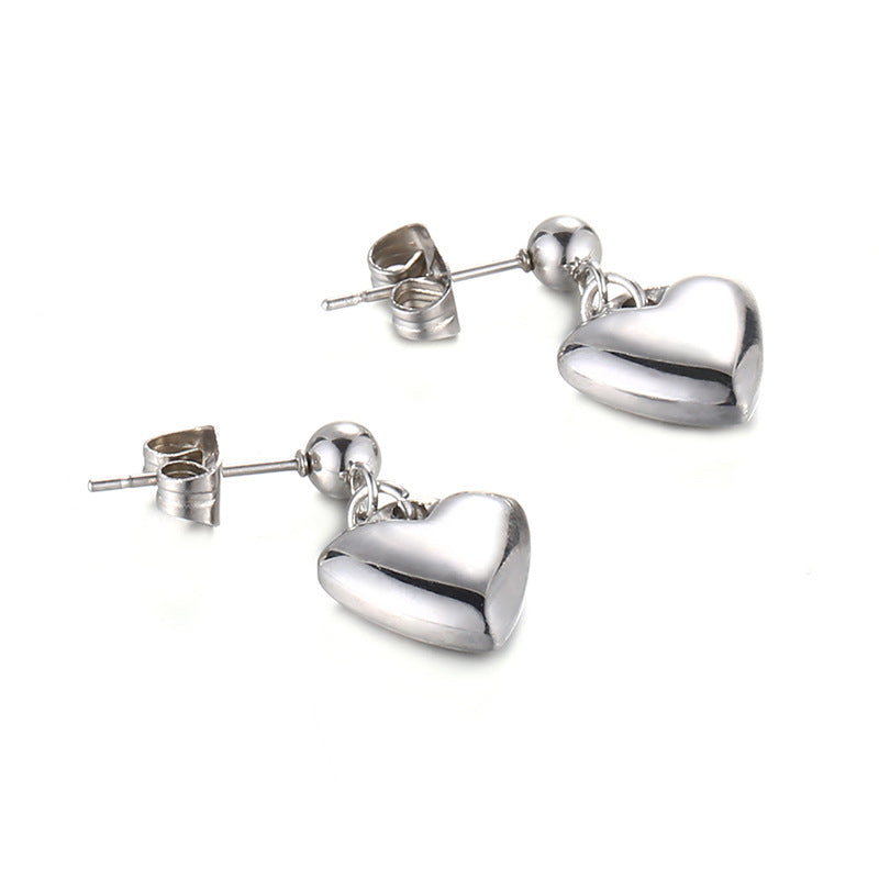 Fashion Heart-shaped Stainless Steel Earrings Wholesale Gooddiy