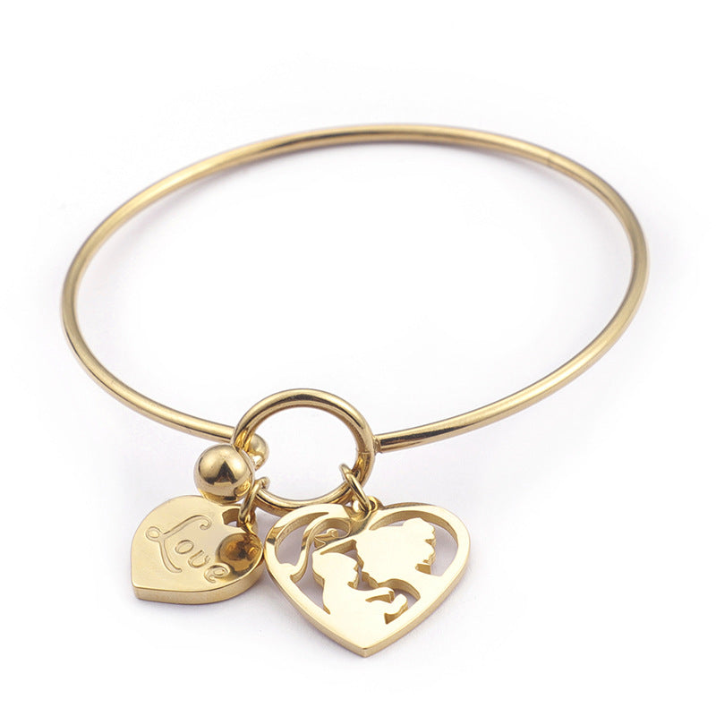 Simple Creative Stainless Steel Hollow Heart Stainless Steel Bracelet Wholesale Gooddiy