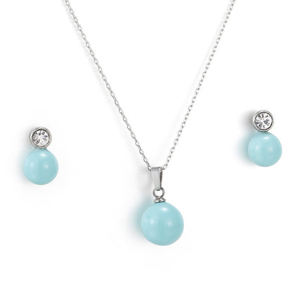 Fashion Shell Pearl Pendant Titanium Steel Necklace Earring Set Wholesale Gooddiy