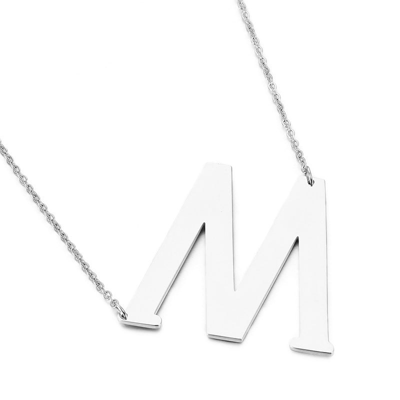 Fashion Simple 26 English Letter Stainless Steel Necklace Wholesale Gooddiy