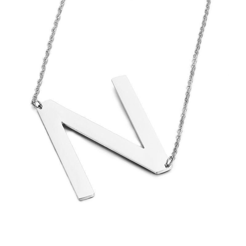 Fashion Simple 26 English Letter Stainless Steel Necklace Wholesale Gooddiy