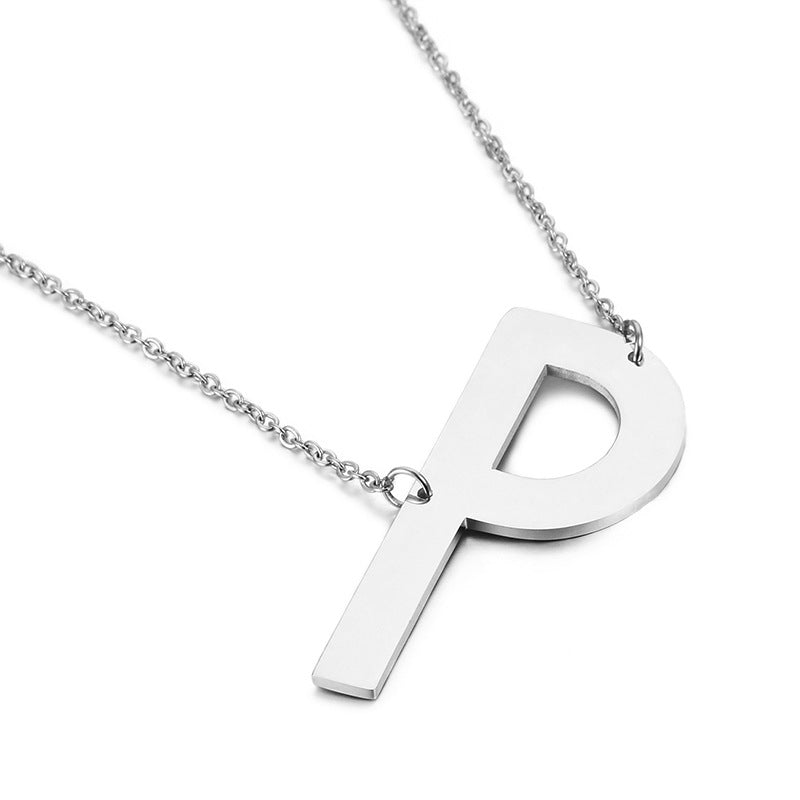 Fashion Simple 26 English Letter Stainless Steel Necklace Wholesale Gooddiy