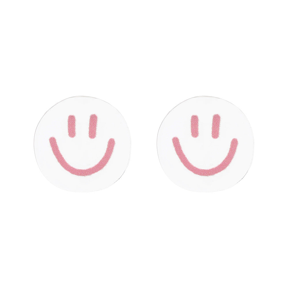 Cartoon Smiley Resin Transparent Smiley Earrings Wholesale Gooddiy