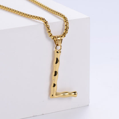 Hip-hop Polished Plating 18k Gold Stainless Steel Alphabet Pendant Wholesale Gooddiy