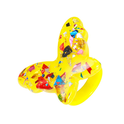 Ins New Acrylic Butterfly Ring 2021 Cute Fun Resin Ring European And American Retro Animal Bracelet For Women