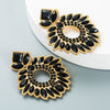 Geometric Flower Inlaid Color Rhinestones Pendant Earrings Wholesale Nihaojewelry