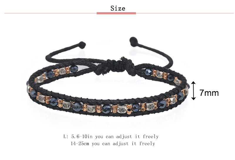 Ethnic Style Round Alloy Seed Bead Rope Knitting Women's Bracelets 1 Piece