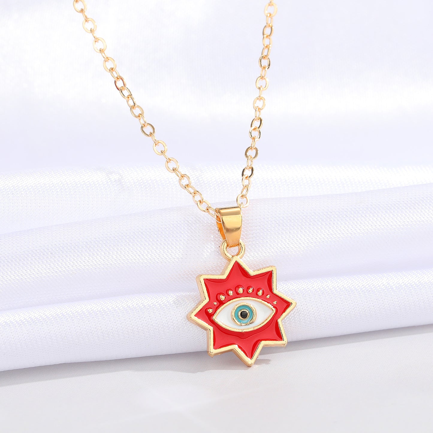 Fashion Eight-pointed Star Eye Pendent Alloy Necklace Wholesale Gooddiy