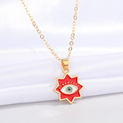 Fashion Eight-pointed Star Eye Pendent Alloy Necklace Wholesale Gooddiy