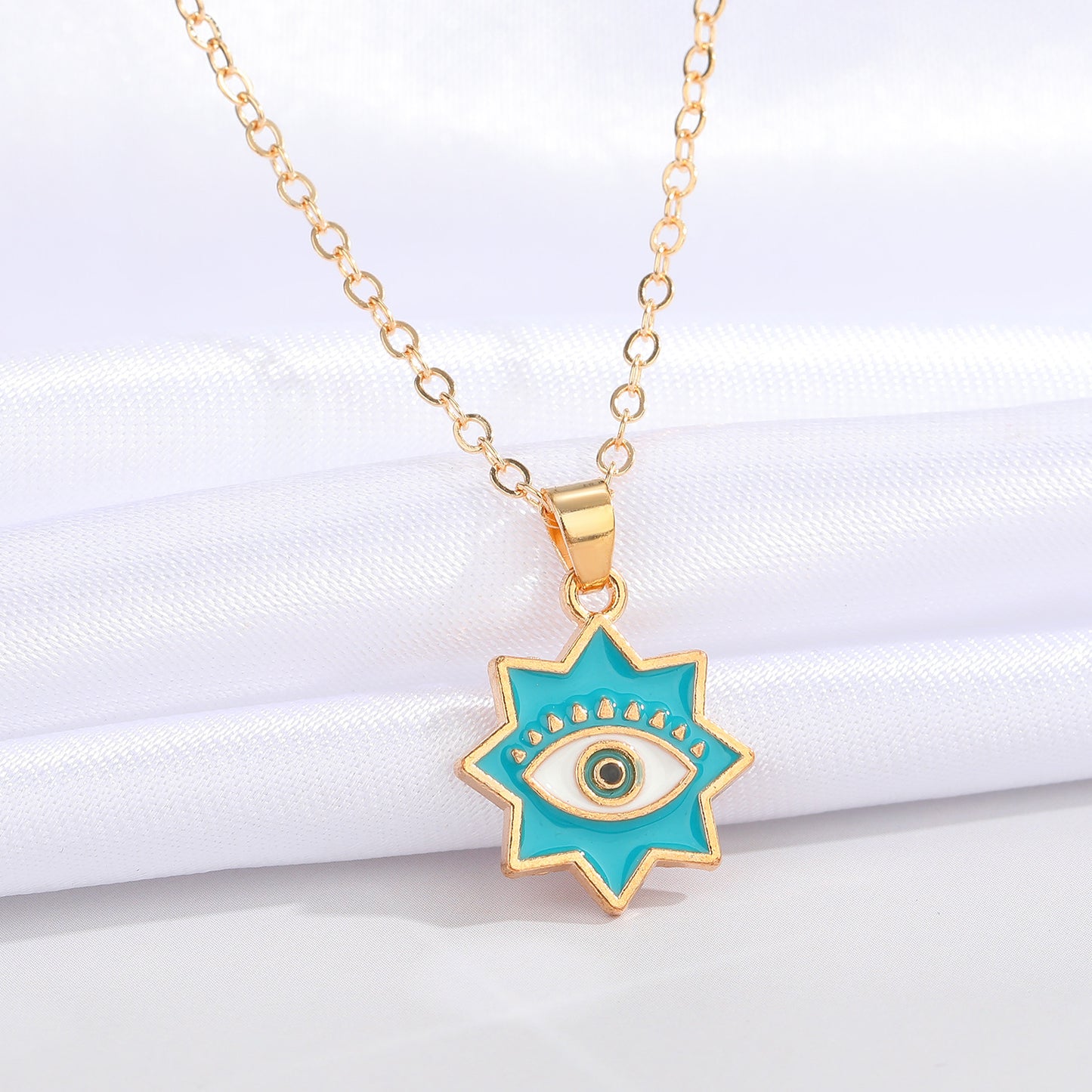 Fashion Eight-pointed Star Eye Pendent Alloy Necklace Wholesale Gooddiy