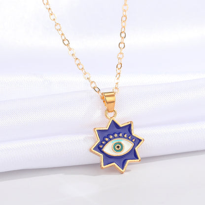 Fashion Eight-pointed Star Eye Pendent Alloy Necklace Wholesale Gooddiy