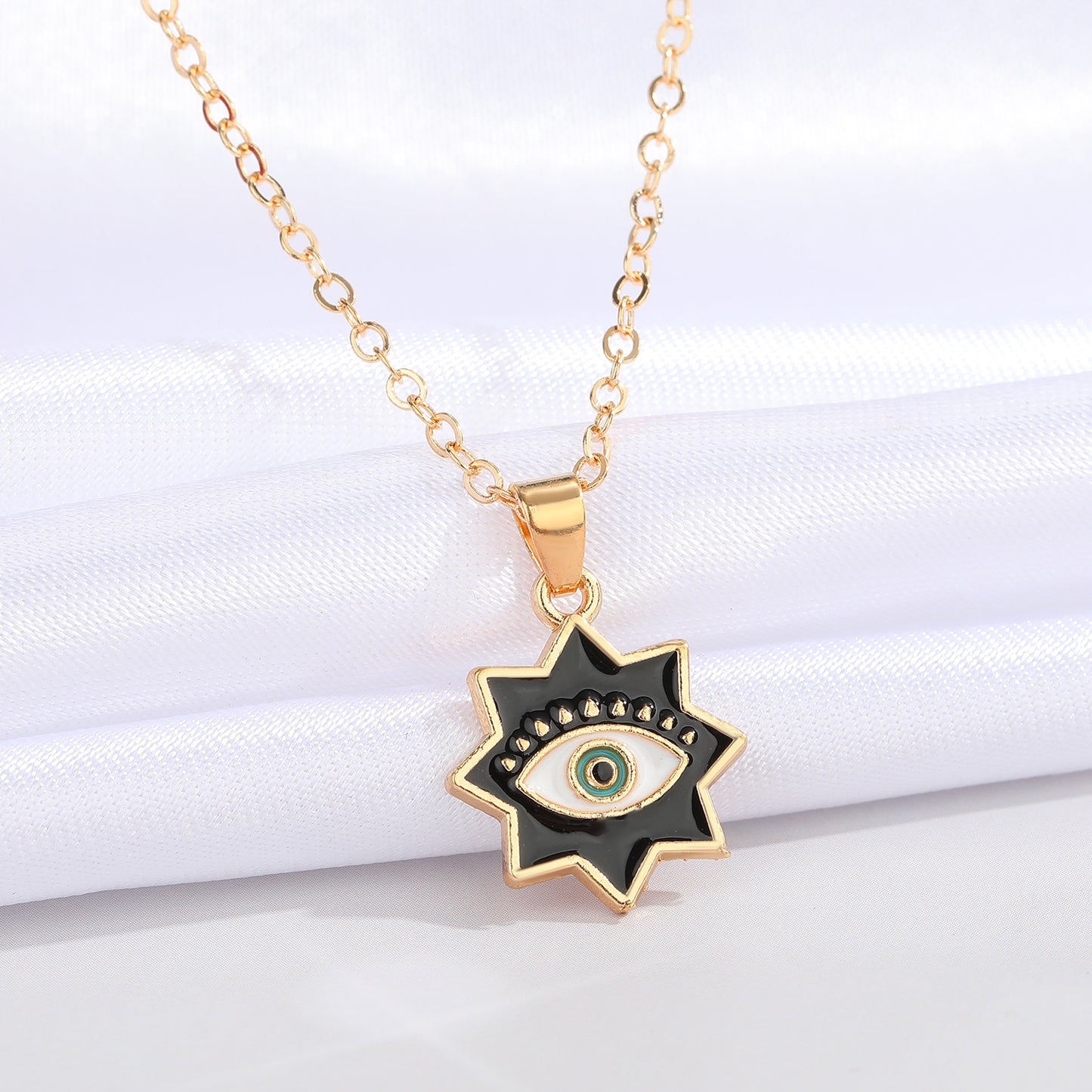 Fashion Eight-pointed Star Eye Pendent Alloy Necklace Wholesale Gooddiy