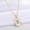 New Retro Palm Inlaid Diamond Vertical Eye Alloy Necklace Wholesale Gooddiy