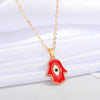 New Retro Palm Inlaid Diamond Vertical Eye Alloy Necklace Wholesale Gooddiy