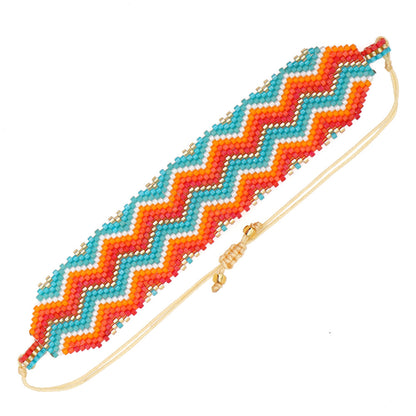 Wholesale Jewelry Ethnic Style Gradient Color Beaded Woven Bracelet Gooddiy