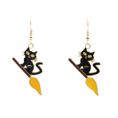 Halloween Fashion Cat Earrings Necklace Set Wholesale Jewelry Gooddiy