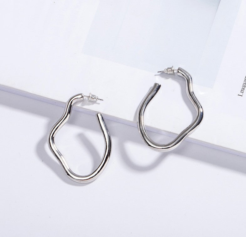 Geometric Metal Circle Earrings