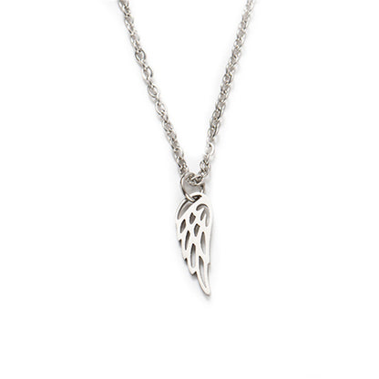 Hot Sale Titanium Steel Full Polished Laser Cutting Dream Wings Necklace